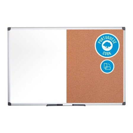 Bi-Silque MasterVision Maya Combo Board, Melamine Dry-Erase and Cork, 18in X 24in, Aluminum Frame XA0202170